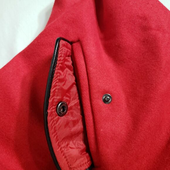 Rampage Womens Peacoat Size XL Red Toggle Full Zip Pockets Animal Print Lining - Picture 8 of 12